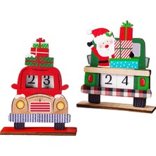 Echo Chicly Santa Masaüstü Süsleri Ahşap Noel Geri Sayım Takvimi (Yurt Dışından)