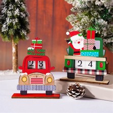 Echo Chicly Santa Masaüstü Süsleri Ahşap Noel Geri Sayım Takvimi (Yurt Dışından)