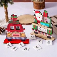 Echo Chicly Santa Masaüstü Süsleri Ahşap Noel Geri Sayım Takvimi (Yurt Dışından)