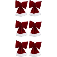 Echo Chicly Noel Şarap Kırmızı Fiyonk Kadife Noel Fiyonku Noel Fiyonkları Süsler (Yurt Dışından)