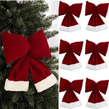 Echo Chicly Noel Şarap Kırmızı Fiyonk Kadife Noel Fiyonku Noel Fiyonkları Süsler (Yurt Dışından)