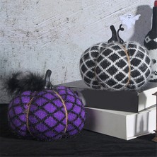 Echo Chicly Cadılar Bayramı Balkabağı Yastık Dekoru 3D Balkabağı Yastık Siyah (Yurt Dışından)