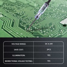 Decisive Test Işığı 2 Adet, 6 V-24 V Dc Araba Devre Test Cihazı Işık ve Dijital LCD Araba Elektrik Test Cihazı Otomatik Gerilim Süreklilik Testi (Yurt Dışından)