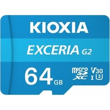 Kioxia Exceria Gx 64 GB Microsdxc Hafıza Kartı - Uhs-I V30 U3 A1 + Sd Adaptör, 4K Video Çekim Desteği