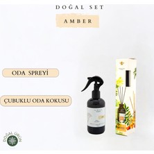 La Melisse Fragrances Doğal Amber Sprey Oda ve Çamaşır, Kumaş Kokusu 250 ml ve Çubuklu Bambu Oda Kokusu 50 ml