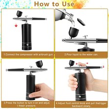 Decisive Airbrush Kiti Şarj Edilebilir Akülü Airbrush Kompresörü, 30PSI Yüksek Basınç, Taşınabilir El Airbrush Tabancası, Airbrush Seti (Yurt Dışından)