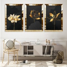 Zevahir Mobilya Dekorasyon Soyut Desen Çiçek Gümüş Pleksi Kenar Mdf Tablo