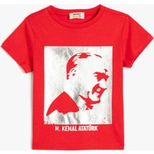 Koton Atatürk Baskılı T-Shirt Kısa Kollu Bisiklet Yaka Pamuklu
