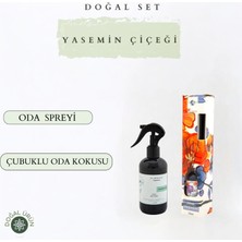 La Melisse Fragrances Doğal Yasemin Çiçeği Sprey Oda ve Çamaşır, Kumaş Kokusu 250 ml ve Çubuklu Bambu Oda Kokusu 50 ml