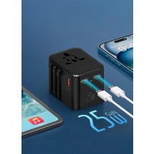 25W Global Seyahat Şarj Aleti - 1 Usb-A, 2 Type-C, 1 Ac Priz Adaptörü Çoğaltıcı