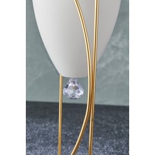 Nefiz Home Metal 2'li Gold Ayaklı Dekoratif Beyaz Saksı