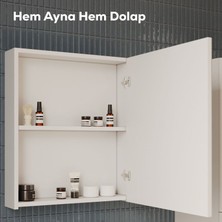 D20 Melamin Aynalı Dolap Antrasit