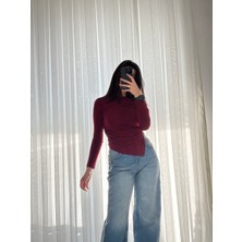 Nisbutikk Butik Nis Kadın Kayık Yaka Asimetrik Kesim Body