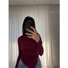 Nisbutikk Butik Nis Kadın Kayık Yaka Asimetrik Kesim Body