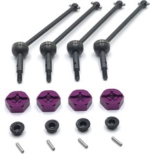 Uniicornns Metal Tahrik Mili ve 12MM Tekerlek Altıgen Adaptörü Wltoys 144001 144010 124007 124019 124018 Rc Araba Yükseltme Parçaları, Mor (Yurt Dışından)