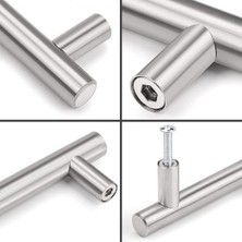 ALMITAL 5 Adet Keijo Inox 192 mm Paslanmaz Kulp (Mobilya Dolap Kulbu Kulp Modeli)