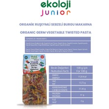 Organik Ruşeymli Sebzeli Burgu Makarna 250 GR6PAKET Organic Wheat Vegetable Twisted Pasta 250GR6PACK