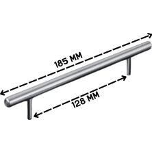 ALMITAL 5 Adet Keijo Inox 128 mm Paslanmaz Kulp (Mobilya Dolap Kulbu Kulp Modeli)