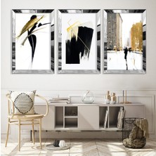 Zevahir Mobilya Dekorasyon Modern Çizim Gümüş Pleksi Kenar Mdf Tablo