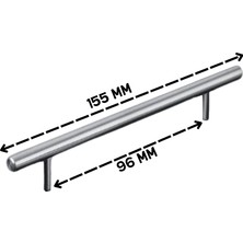 ALMITAL 5 Adet Keijo İnox 96 mm Paslanmaz Kulp