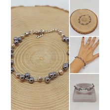 Yaşam Tohumu Terahertz Taşı Bileklik 4mm (39342)