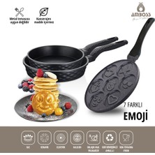 Amboss 3 Parça Neşeli Emoji Granit Tava & Ikili Döküm Tava Seti 3 Parça Neşeli Emoji Granit Tava & Ikili Döküm Tava Seti