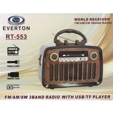 Everton RT-553  Bluetooth Fm-Usb-Tf-Aux Şarjlı Nostaljik Radyo