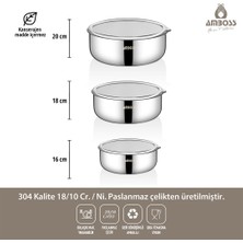 Amboss 9 Parça Siesta Paslanmaz Çelik Saklama Kabı Sahan Set & Krep Tava