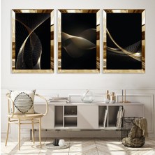 Zevahir Mobilya Dekorasyon Siyah Renk Gümüş Pleksi Kenar Mdf Tablo