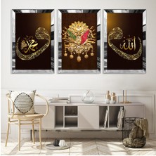 Zevahir Mobilya Dekorasyon Osmanlı Tuğrası ve Elif Vav Gümüş Pleksi Kenar Mdf Tablo