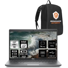 Dell Latitude 5450 Core Ultra 7 155U Notebook 8GB RAM 256GB SSD 14" FHD FreeDOS + Per4 Çanta N012L545014UP301