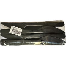 Omeyva Siyah Plastik Bıçak - Parti Davet Piknik Yemek Bıçağı - 18  cm . - 100'LÜ Paket