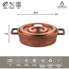 Amboss 7 Parça Copper Döküm Tencere Seti (Bakır - Kırçıllı)