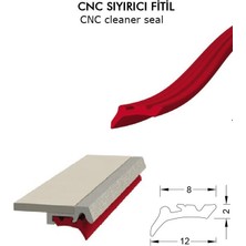 Contacall Cnc Kızak Fitili Puntalı Sıyırıcı Tipi Cnc Contası 5 Metre Kırmızı