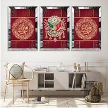 Zevahir Mobilya Dekorasyon Osmanlı Tuğrası Gold Pleksi Çerçeveli Tablo