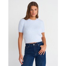 Dilvin 10648 Bisiklet Yaka Yumuşak Dokulu Parlak Triko Kazak