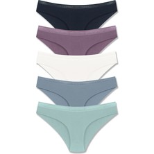 Hnx 5'li File Lastik Lazer Kesim Interlok Slip Kadın Külot