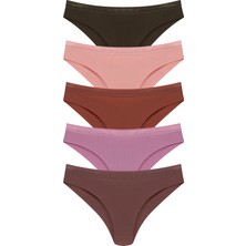 Hnx 5'li File Lastik Lazer Kesim Interlok Brazil Kadın Külot