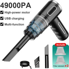 Emporaaium - 29011 Araba Elektrikli Süpürge Taşınabilir Kablosuz Elektrikli Süpürge Akülü El Elektrikli Süpürge Ev Araba Çift Kullanımlı Mini Elektrikli Süpürge Siyah (Yurt Dışından)