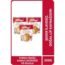Kellogg's Şeker Ilavesiz Granola Turna Yemişi, Kabak Çekirdeği ve Kajulu  250 gr  X3 Adet ,%42 Yulaf Içerir, Lif Kaynağı, Şekersiz,  %42 Yulaflı Kahvaltılık