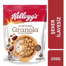 Kellogg's Şeker Ilavesiz Granola Paketi, Turna Yemişi, Kabak Çekirdeği ve Kajulu & Hurmalı ve Bademli 250 Gram, Lif Kaynağı, Şekersiz,  %42 Yulaflı Kahvaltılık