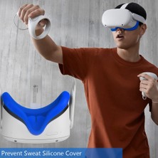 Gorgeous Quest 2 Vr Lens Kapağı Için Silikon Göz Maskesi Kapağı (Siyah + Mavi) (Yurt Dışından)