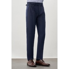 Koyu Lacivert Yandan Cepli Classic Slim Fit Modelli Pantolon Pantolon 1003245173
