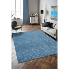 Colore Home Cool Mavi Kaymaz Taban Yıkanabilir Kilim Yolluk