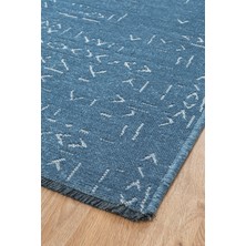 Colore Home Cool Mavi Kaymaz Taban Yıkanabilir Kilim Yolluk
