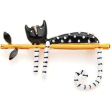Punky Store Siyah Tembel Kedi Broş