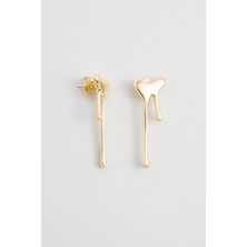 Romantik Aşk 18 Ayar Sarı Altın Kaplama Gümüş Küpe