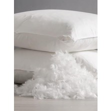 Mulberry Kaz Tüyü Yastık 50 × 70 cm Beyaz Pamuklu Dış Materyal ile Orta Sertlikte Konfor