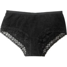 Şahinler Kadın Için Dantel Kenarlı Siyah Renk Bikini Külot Kod B722