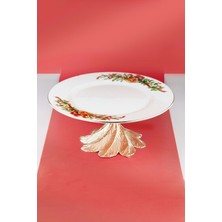 Christmas Bells Gold Metal Ayaklı Tabak